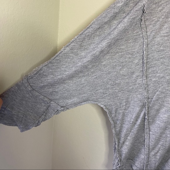 Free People Gray Golden Gate Ribbed T-Shirt Size M - Picture 6 of 12